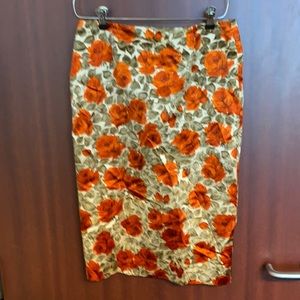 Libbie lane floral silk skirt